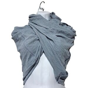 Lululemon Vinyasa Wrap Scarf Women OS Blue Textured Snap Button Versatile